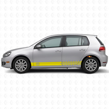 Checkered Side Stripes Vinyl Decal For Volkswagen Golf Mk4-7 Gti R32_5