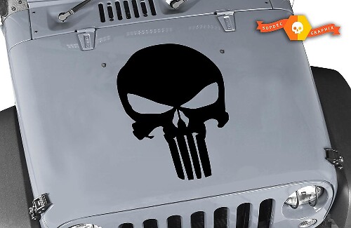 Jeep Rubicon Skull Punisher Wrangler Hood Decal Sticker