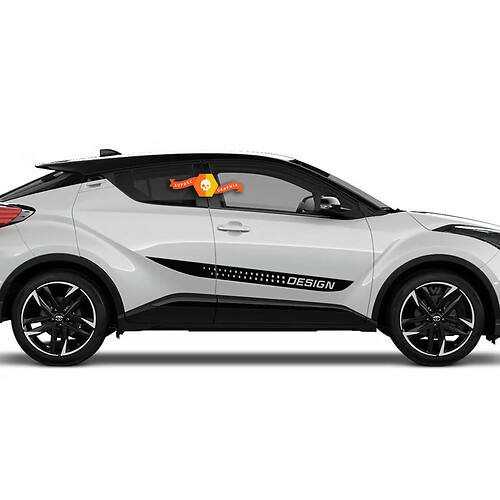 Pair Toyota C-HR Hybrid  XLE Side Doors Vinyl Decal Sticker Graphics -- Custom Text
