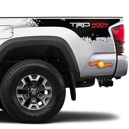 2 Toyota Tacoma 2016-2022+ TRD 4X4 Sport Destroyed Bed Side Bed Stripes Vinyl Stickers Decal for Toyota Tacoma
