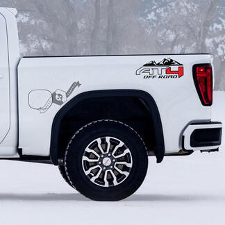 2 GMC GM Sierra 1500 AT4  Mountains off-road 4x4 Decals Stickers  2 colors

