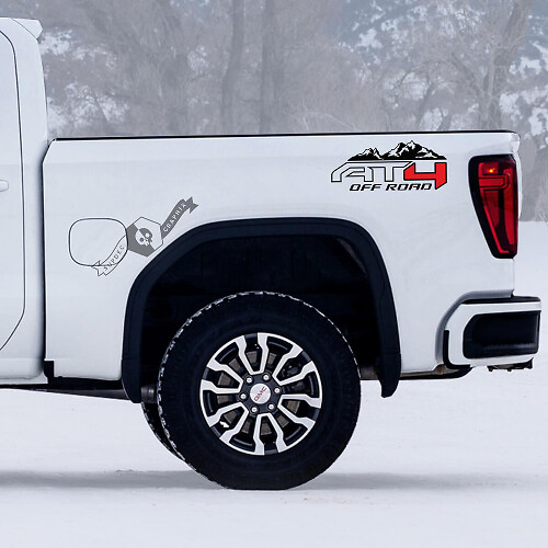 2 GMC GM Sierra 1500 AT4 Mountains off-road 4x4 Decals Stickers 2 colours
