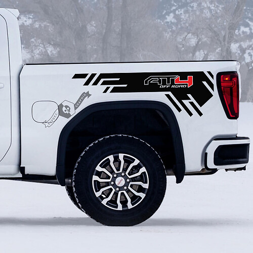 2 GMC GM Sierra 1500 AT4 Side Bed off-road 4x4 Decals Stickers 2 colours

