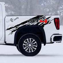 AT4 Off-Road Distressed Bed Side Vinyl Decals Set for GMC Sierra 1500_2