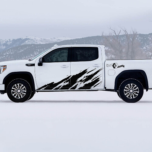 AT4 Mud Splash Door Side Vinyl Decals Set for GMC Sierra 1500
