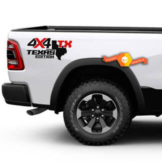 Pair  for Nissan Frontier Hummer Bronco 4X4 Texas Edition TX RAM F150 Silverado Sierra Decal Sticker Kit for any Truck  or SUV
