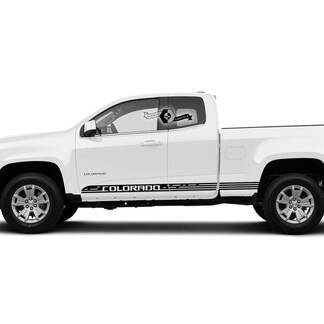 Pair New Doors Side Bed Stripe Vinyl Sticker Decal Graphic 2022+  2023+ Chevy Colorado Extended
