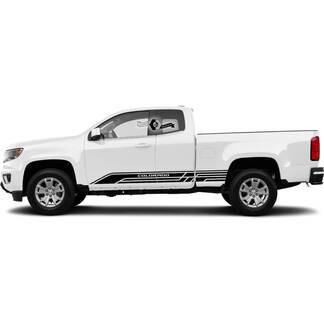 2x Modern Doors Side Bed Stripe Lines Vinyl Sticker Decal Graphic 2022+  2023+ Chevy Colorado Extended
