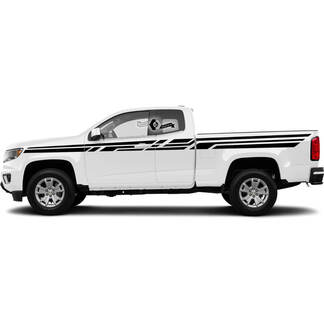 2x Modern Doors Side Bed Huge Stripe Lines Vinyl Sticker Decal Graphic 2022+  2023+ Chevy Colorado Extended
