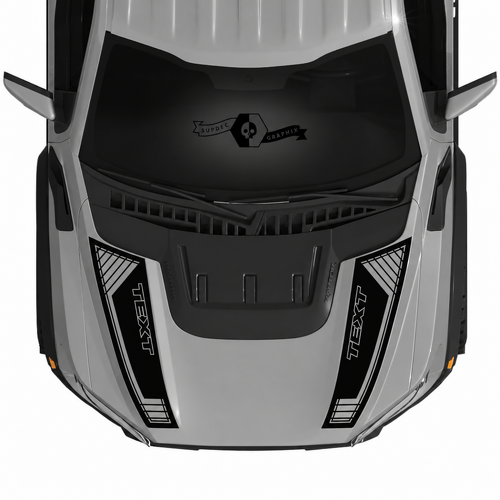 Custom Text Hood Stripe Graphics Kit Vinyl Decals Stickers for Musclecar truck power truck SVT 2022-2023
