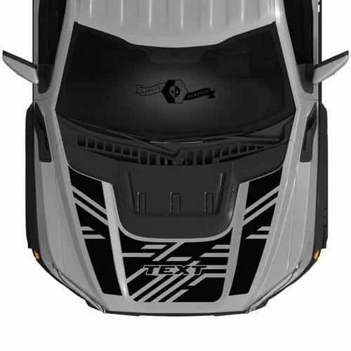 Custom Text Hood Scoop Logo Lines Graphics Kit Vinyl Decals Stickers for Musclecar truck power truck SVT 2022-2023