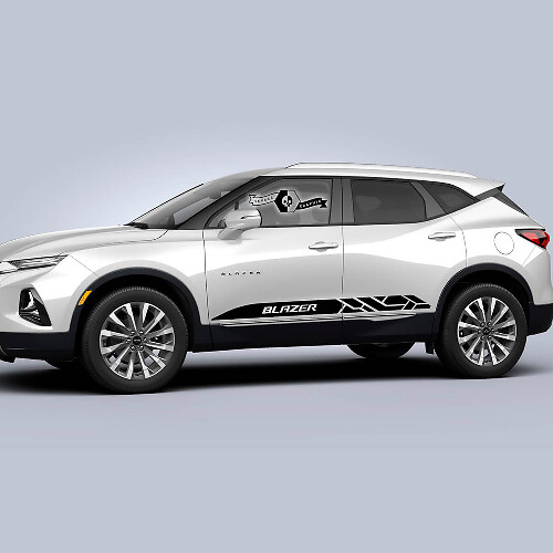 Pair Vauxhall Blazer 2023 Side Rocker Panel Door Stripe Logo Vinyl Decal Sticker
