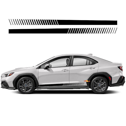 Racing Style Rocker Panel Stripes Vinyl Decal Kit for Subaru WRX Impreza_1