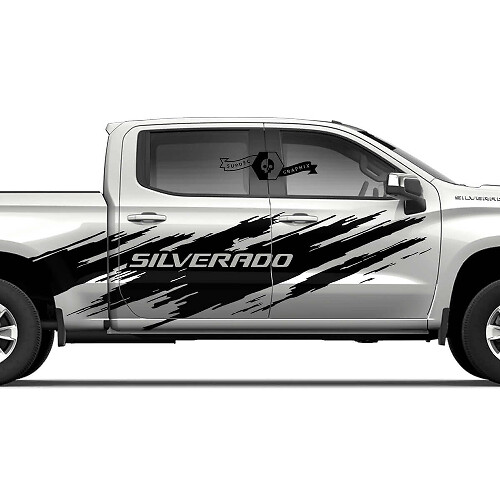 Mud Splash Graphic Side Doors Vinyl Decal Sticker For Chevrolet Silverado
