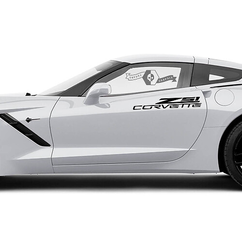 2x Chevrolet Corvette Side Doors Z51 Vinyl Decal Sticker

