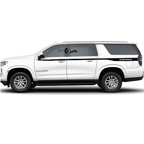 Pair Chevrolet Suburban Side Stripes Lines Doors Bed Vinyl Decal Sticker
