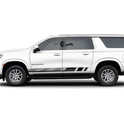 Pair Vauxhall Suburban Side Stripes Lines Doors Trim Vinyl Decal Sticker
