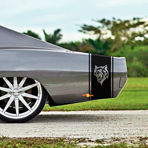Wildcat Style Stripes Bedside Vinyl Decal Kit for Dodge Charger 1968-70