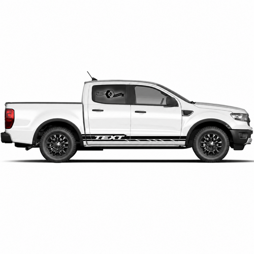 Custom Text Lines Logo Side Stripe Graphics Set Pair for Musclecar Ranger power truck