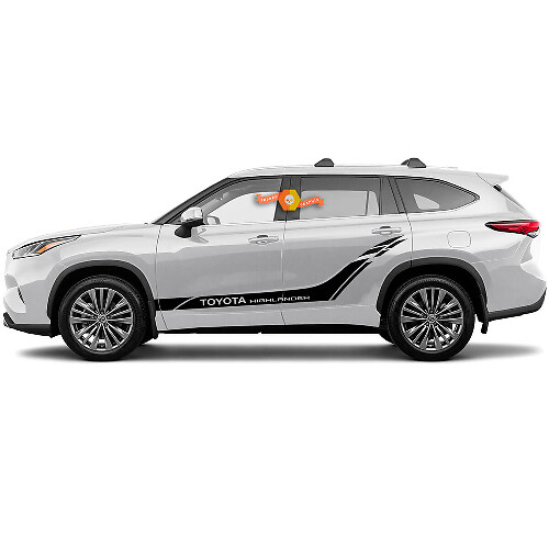 Pair Toyota 2020 Highlander Doors Bed Trim Decal Graphic Sticker Side Stripe Kit

