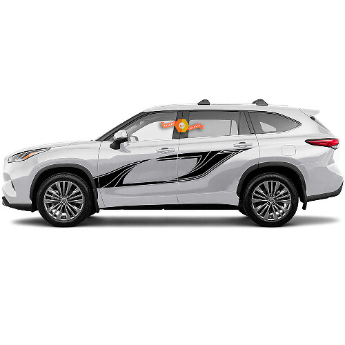 Doors Wrap Side Stripe Decal Graphic Sticker Kit 2 For Toyota Highlander 2020