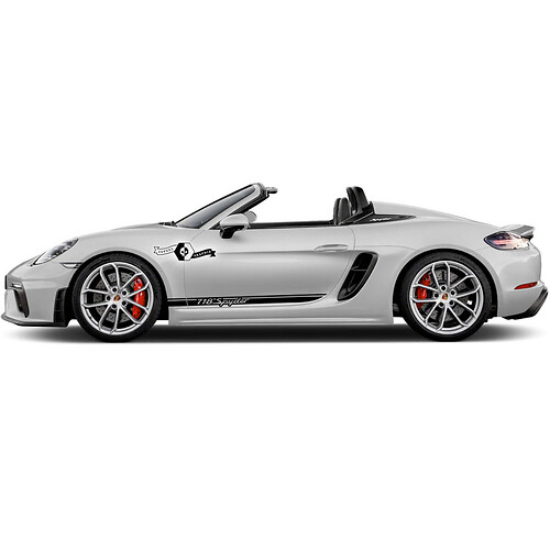 2 Porsche 2022 Porsche 718 Spyder Doors Side Stripes Kit Decal Sticker