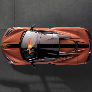 2020 2022 2023 Chevrolet Corvette C8 Stingray Hood Roof Rear Stripes Corvette Logo Decal Stripes
