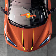 Chevrolet Corvette C8 Stingray Hood Corvette Classic Logo Sticker Decal Stripes 2 colours
 2