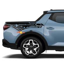 2x Mountains Trees Camper edition BedSide Side Vinyl Stickers Decal fit to Hyundai Santa Cruz
 2