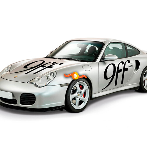 2x Porsche Stickers Porsche 9ff Signature Side Doors Hood Decal Sticker
