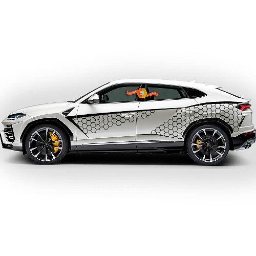 Pair Lamborghini Urus 2021 2022 2023 Side Doors Honeycombs Splash Vinyl Decal Sticker Graphics
