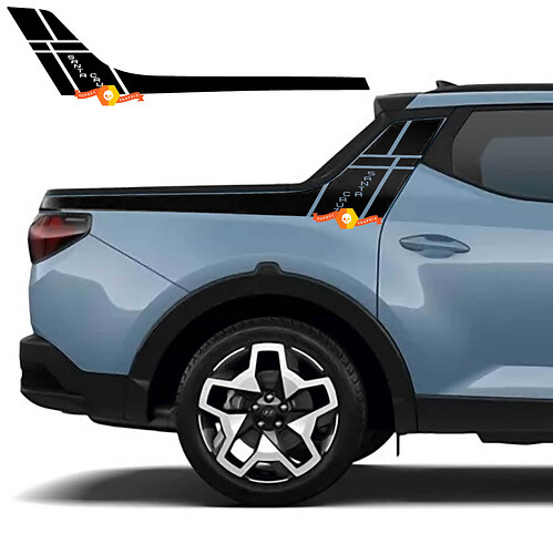 2x Hyundai Santa Cruz Mountains Top BedSide Side Vinyl Stickers Decal
