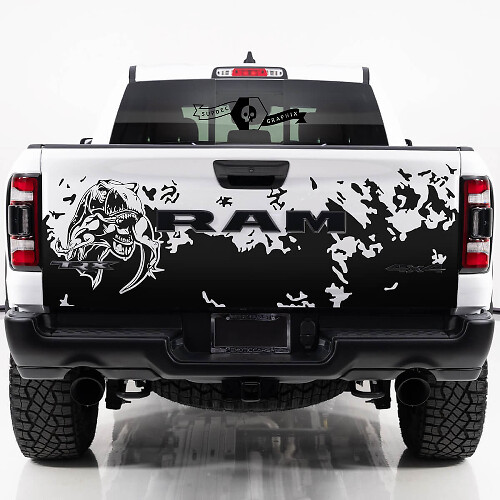T-Rex Eating Mud Splash Tailgate Vinyl Decal for Dodge Ram TRX