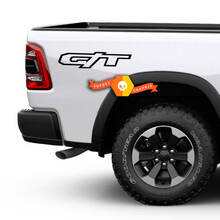Pair of 2023 RAM 1500 LARAMIE G/T AND REBEL G/T Bed Side Logo Vinyl Decals Stickers Graphics
 2