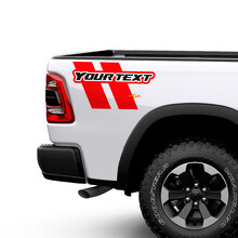 Custom Text Dual Stripes Bedside Vinyl Decal Sticker for Dodge Ram 1500_2