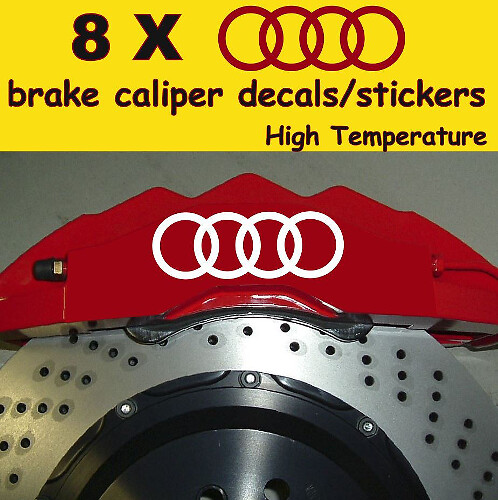 8 x Audi Brake Caliper Decals Stickers Vinyl Emblem Graphics Log