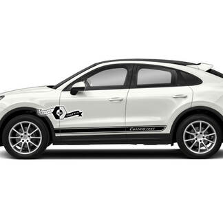 Custom Text Stripes designed for Porsche Cayenne Coupe S Side Door Stripes Kit Decals Stickers
