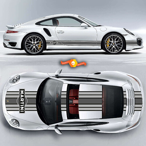 Martini Style Full Kit Racing Stripes Vinyl Decal for Porsche
