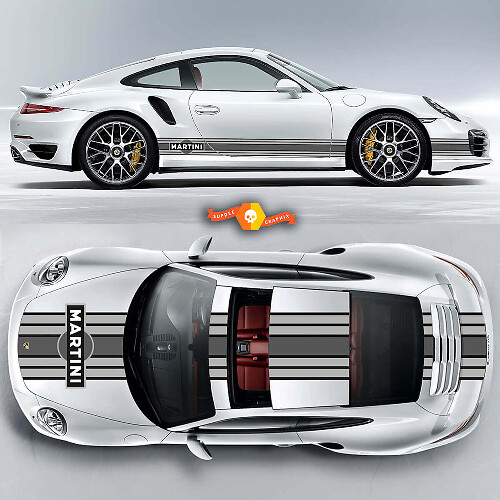Tree Colours Grayscale Porsche Martini Racing Stripes For Carrera Cayman Cayman Boxster Or Any Porsche Full Kit
