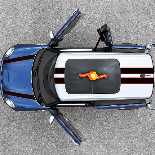 Dual Racing Hood Roof Vinyl Decal Sticker for MINI Cooper 2007-2013