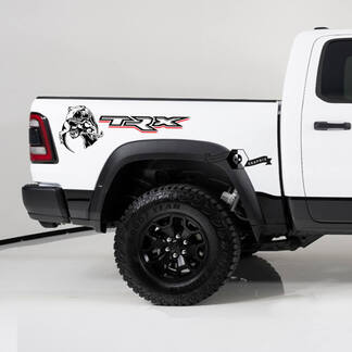 2x Dodge Ram TRX 2023 TRX Eating Raptor Bed Side with Red line Truck Vinyl Decal Graphic
