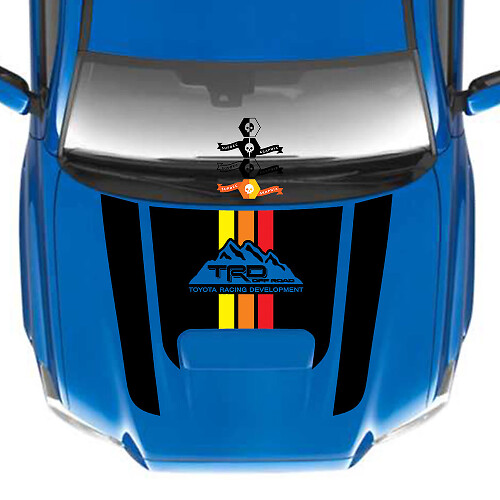 TRD Mountain Vintage Stripes Hood Vinyl Decal Sticker for Toyota Tacoma 2016-2023