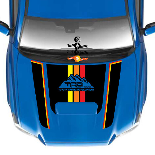 TRD Mountains Vintage Stripes Hood Vinyl Decal Sticker for Toyota Tacoma 2016-2023