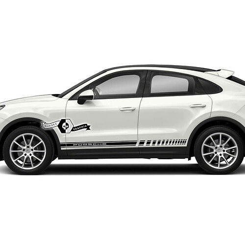 Porsche Cayenne S GTS Turbo Turbo Side Stripes Doors Rocker Panel Decals Line Stickers 2003 -- 2023 present
