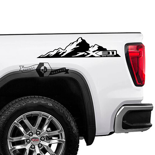 X31 Off Road Mountain Side Vinyl Decals for 2023 GMC Sierra 1500