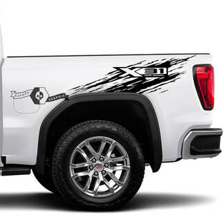 X31 Splash Side Pickup Truck Decals Stickers for GMC 2023 Sierra 1500 PRO SLE ELEVATION SLT

