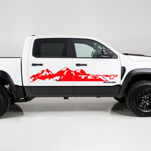 Mountain Range & Custom Text Side Vinyl Decal Sticker for Dodge Ram 1500_3