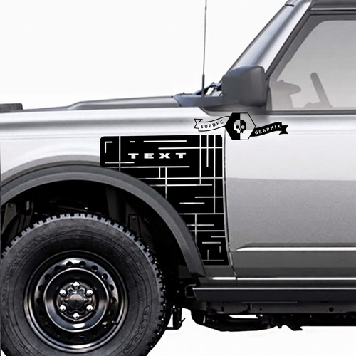 Custom Text Lines Everglades Style Side Panel Vinyl Decal Kit for Musclecar horse