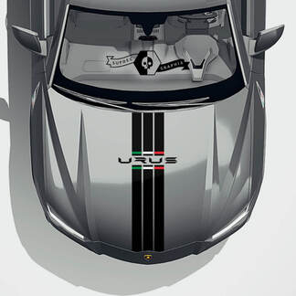 Lamborghini Urus 2021 2022 2023 + Hood Italian Flag Vinyl Decal Sticker Graphics
