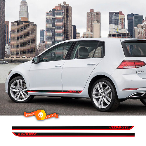 GTI Style Rocker Panel Vinyl Decal Sticker for Volkswagen Golf GTI 2012-2019